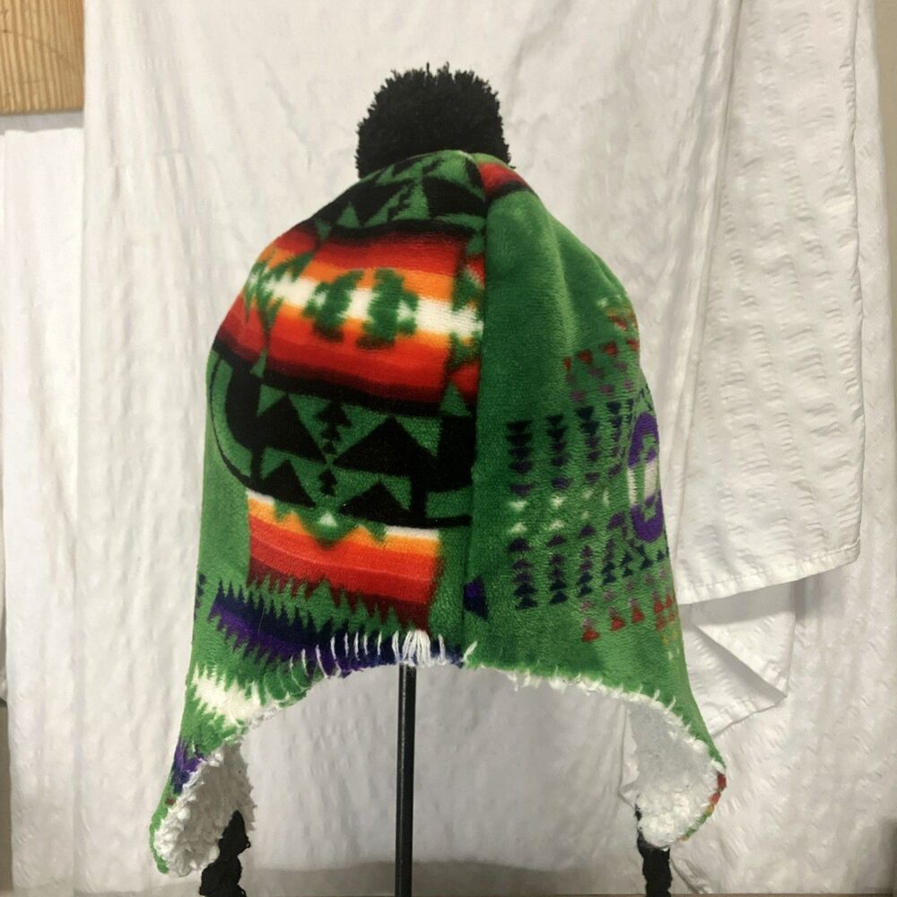 Clean Southwestern Soft Polyester Beanie Cap Tassels Liner Unisex Adult